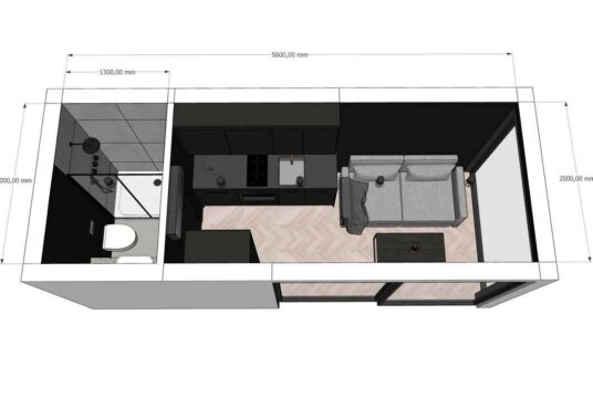 Wohncontainer 15 qm Grundriss